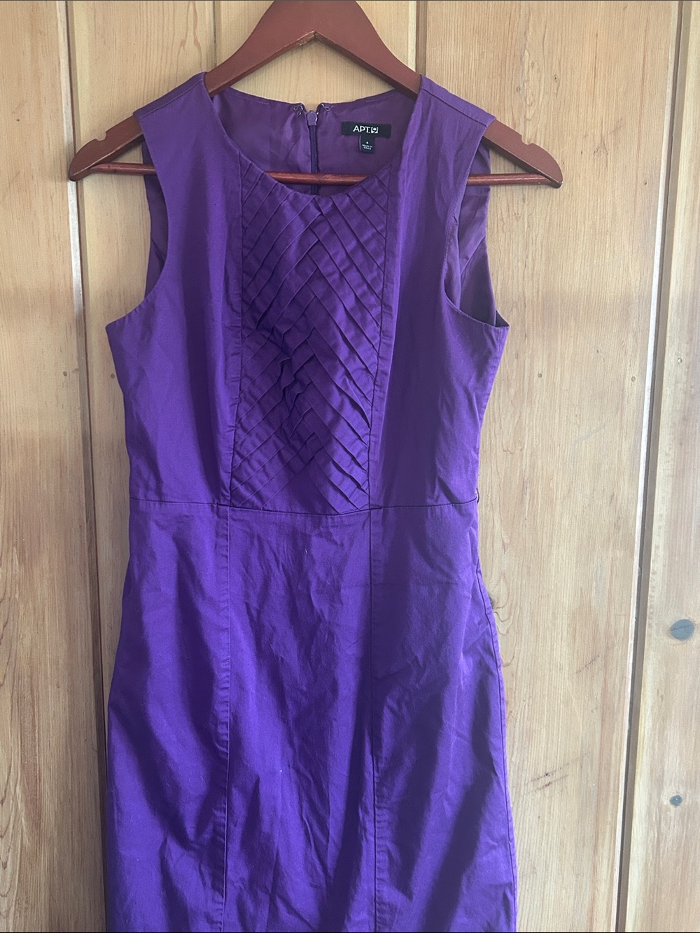 Apt. 9 Deep Purple Sleeveless Pleated Front Sheath Dress